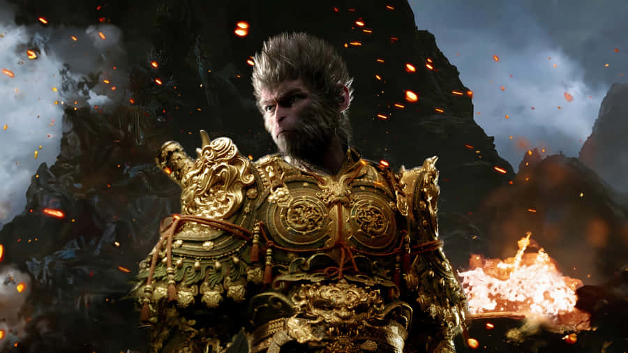 Black Myth Wukong Warrior Armor Wallpaper