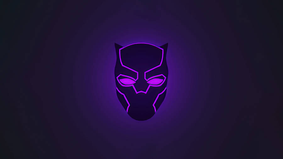 Black Panther 4k Ultra Hd Dark Neon Logo Wallpaper