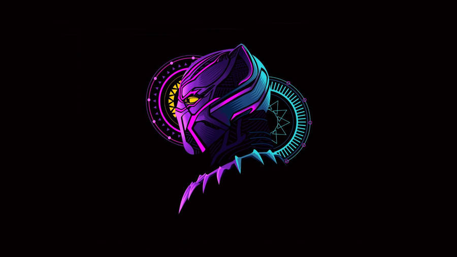 Black Panther In Geometric Design Wallpaper