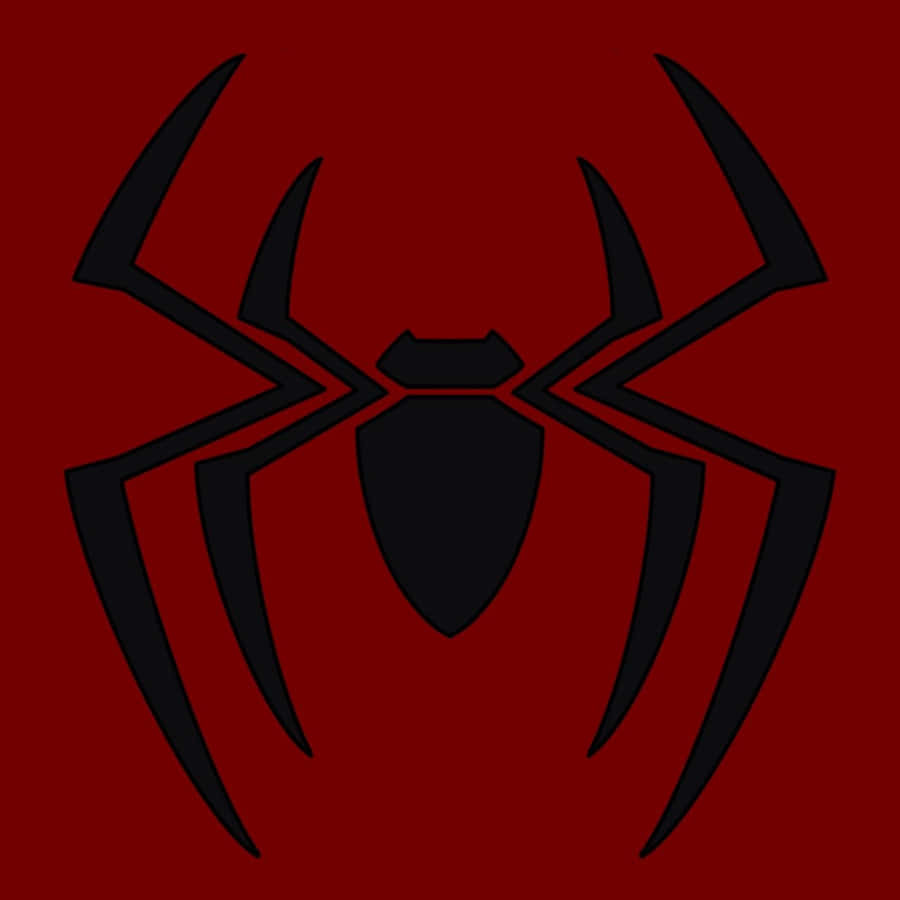 Black Spider Man Ps4 Logo On Red Background Wallpaper