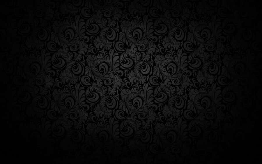 Black Vintage Floral Pattern Extravagant Wallpaper
