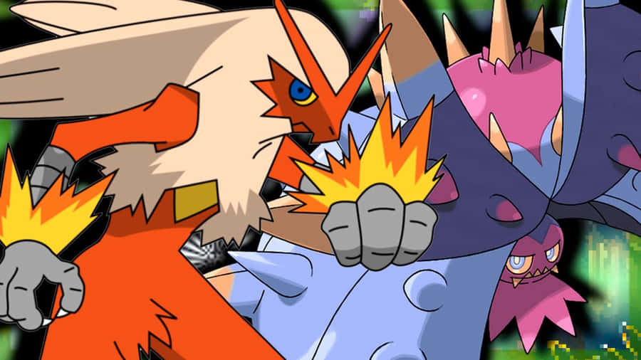 Blaziken And Toxapex Wallpaper