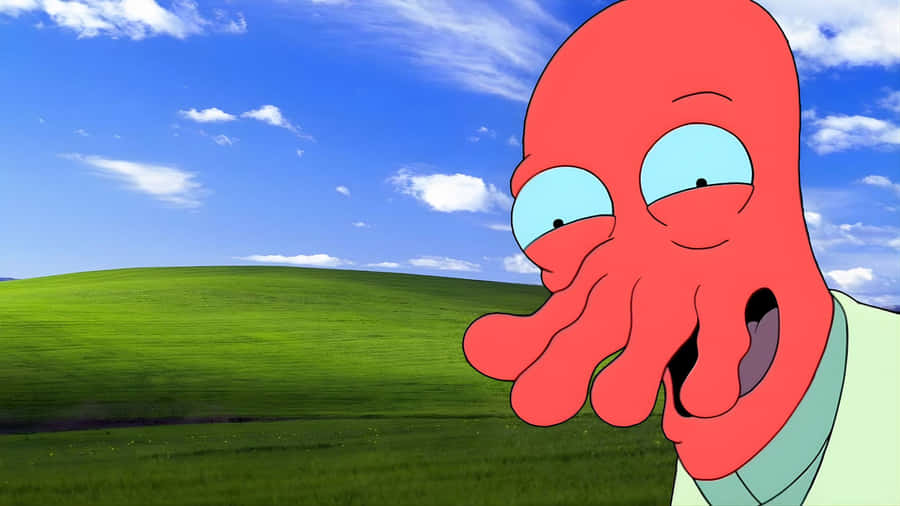 Bliss Parody With Futurama Character Wallpaper