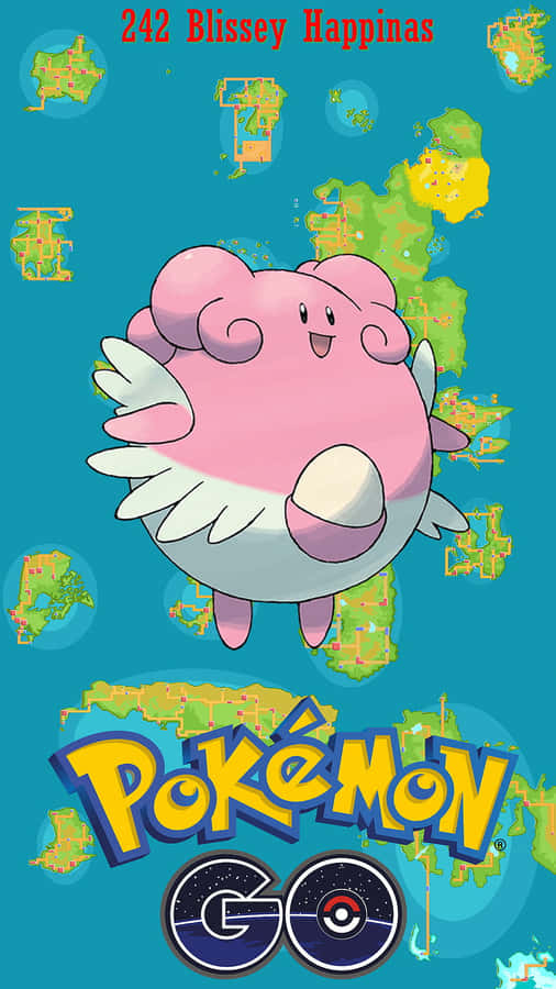 Blissey With Pokemon Go Logo Wallpaper