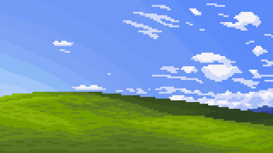 Blissful Green Hill Landscape Wallpaper