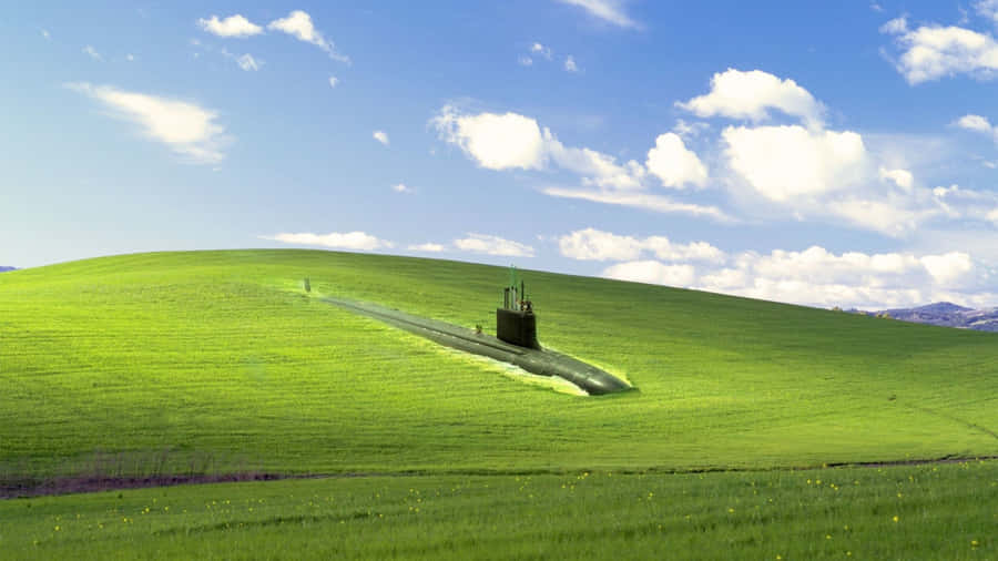 Blissful Green Hills Landscape Wallpaper