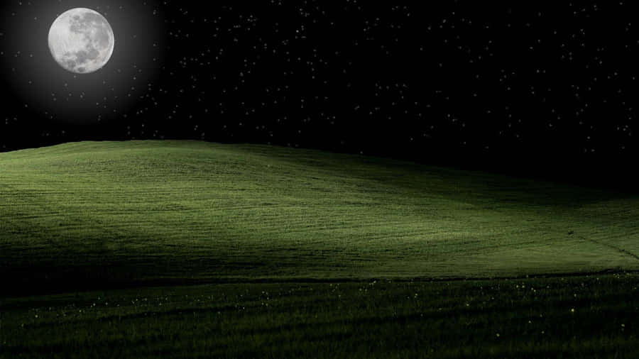 Blissful Moonlit Landscape Wallpaper