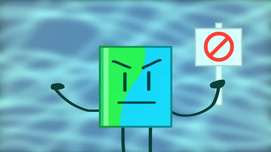 Blocky Character Holding Sign Wallpaper