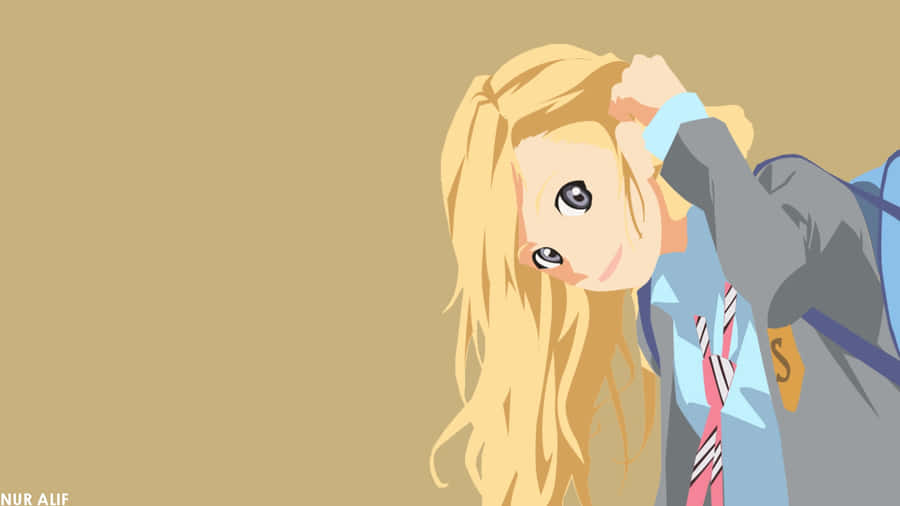 Blonde Anime Character Tying Hair Wallpaper