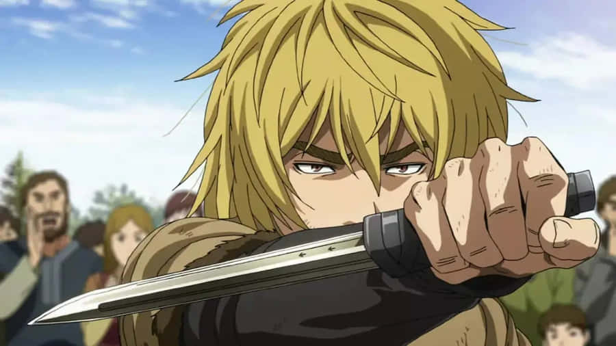 Blonde Anime Warrior Readyfor Battle Wallpaper