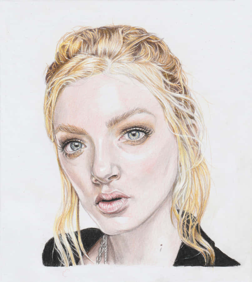 Blonde Portrait Sketch Wallpaper