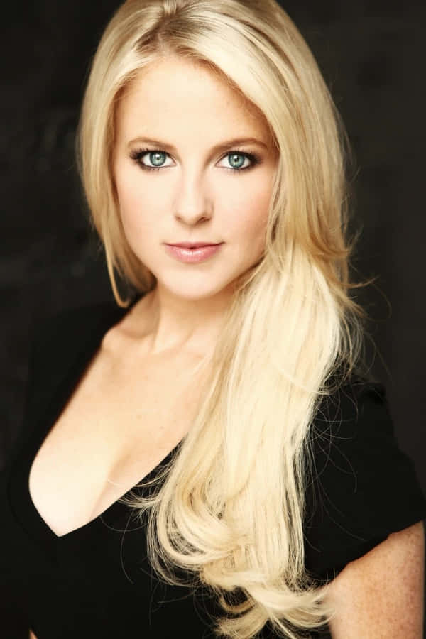 Blonde Woman Black Top Portrait Wallpaper