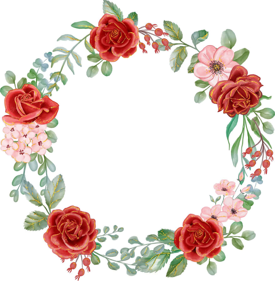 Blossoming Floral Wreath Wallpaper