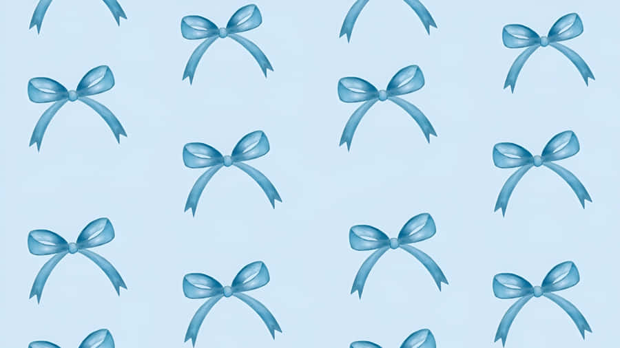 Blue Aesthetic Bow Pattern Wallpaper