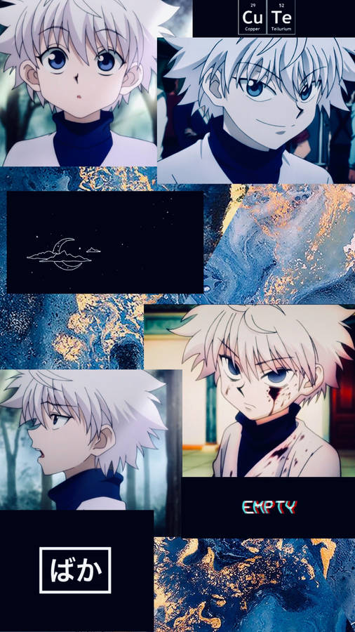 Blue And Gold Cute Killua Aesthetic Wallpaper