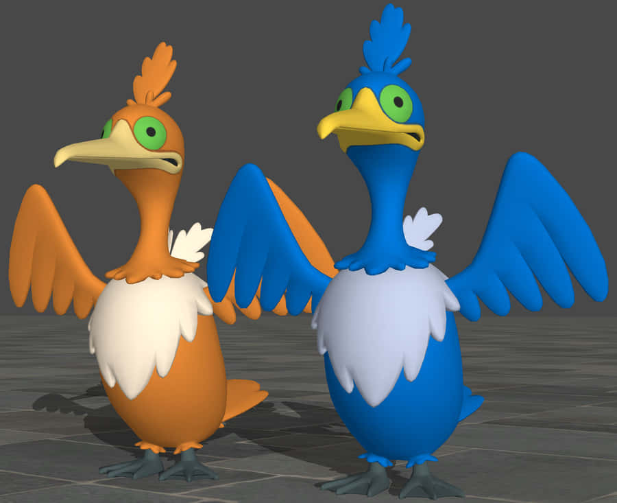 Blue And Orange Pokémon Cramorant Wallpaper