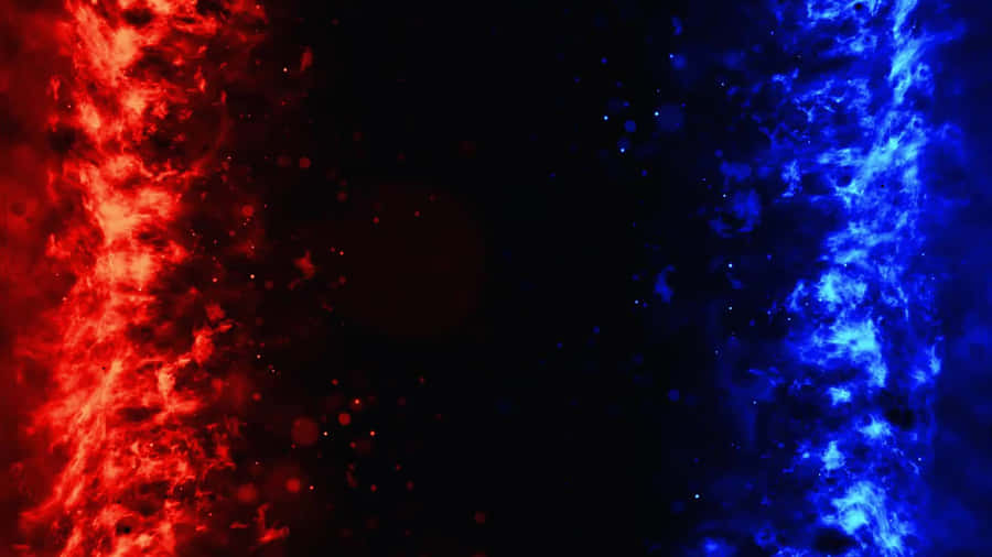 Blue And Red Flame Flourish Wallpaper