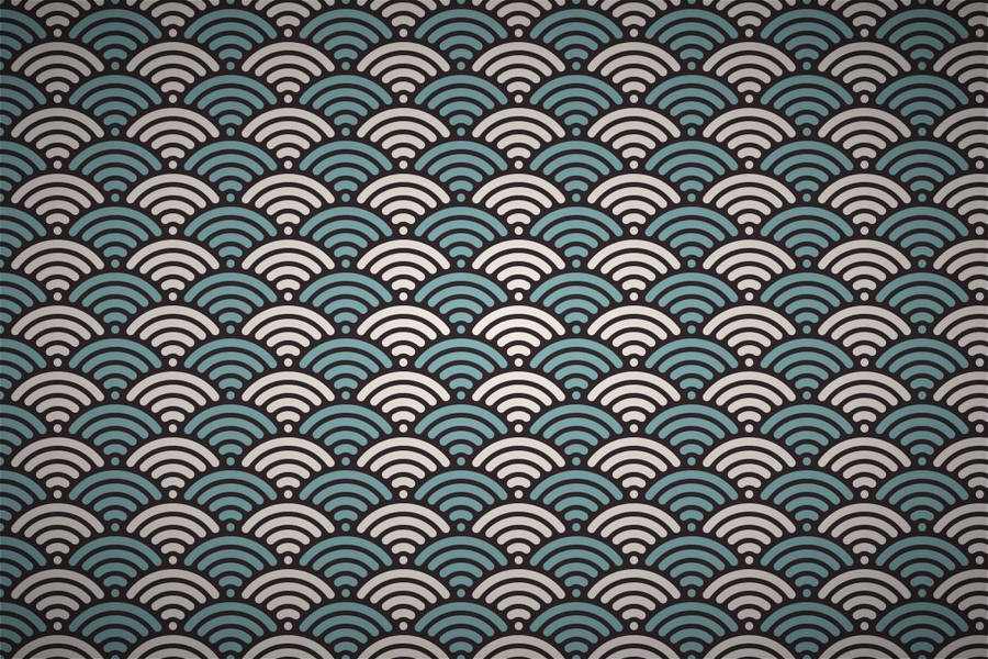 Blue And White Japanese Waves Wallpaper