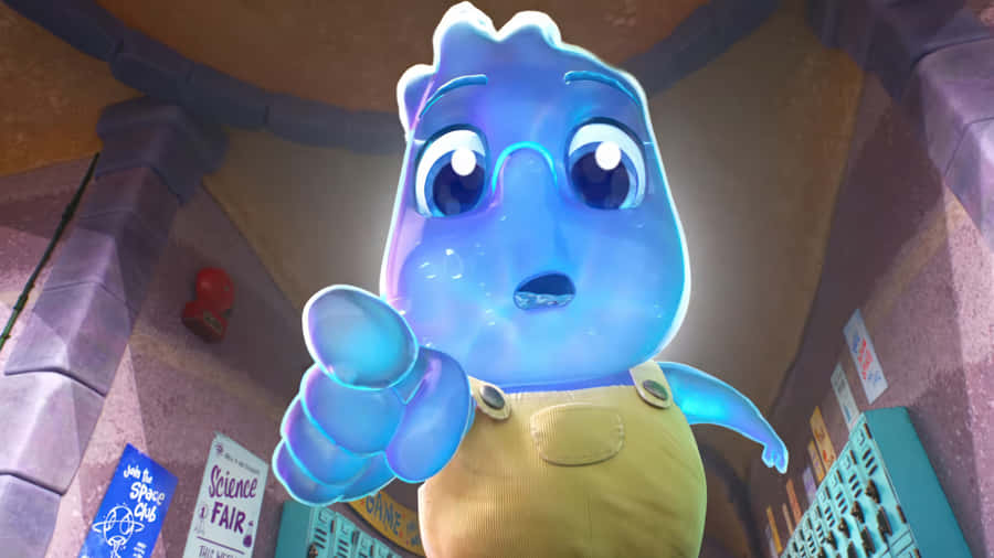 Blue Animated Character Gesture Wallpaper