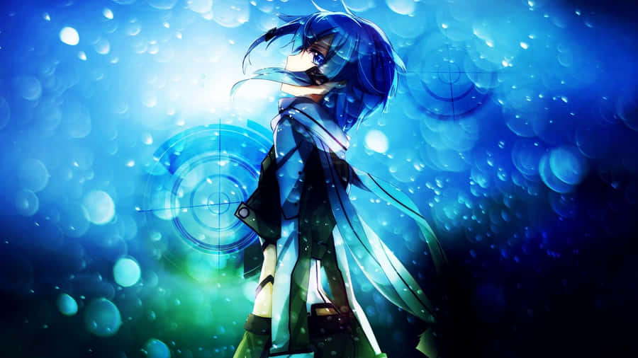 Blue Aura Anime Character Wallpaper