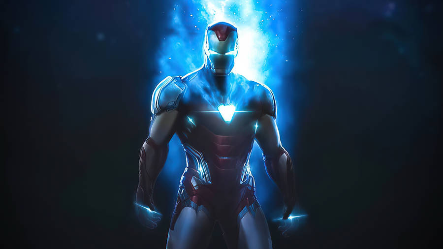 Blue Aura Superhero Iron Man Wallpaper