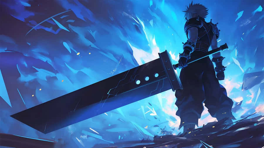 Blue Aura Warrior Wallpaper