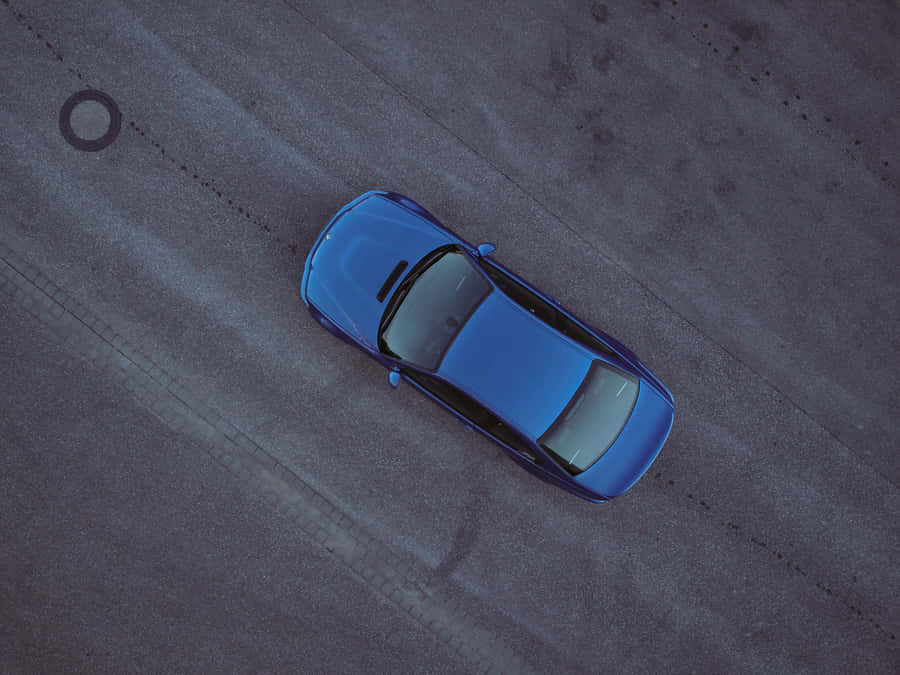 Blue B M W E46 Aerial View Wallpaper
