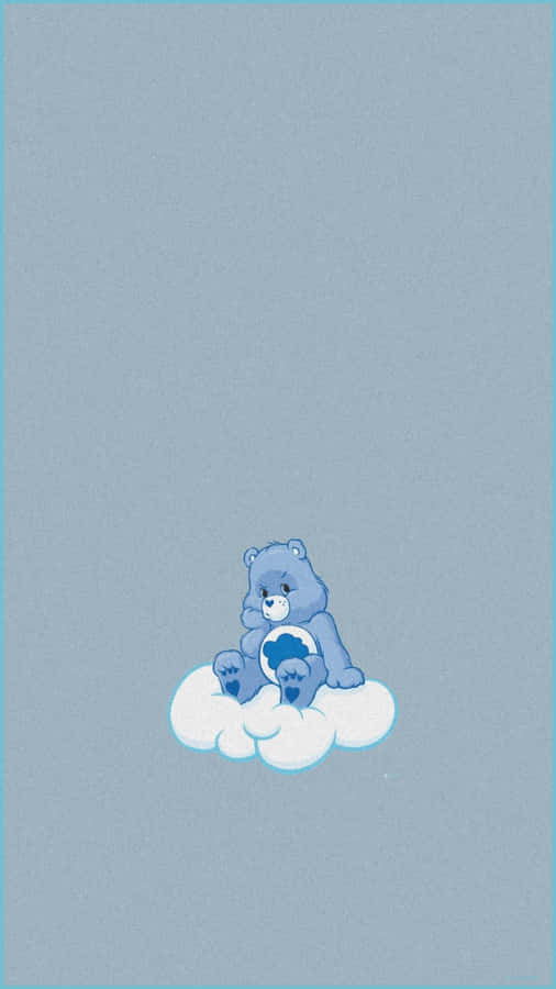 Blue Bearon Cloud Illustration Wallpaper