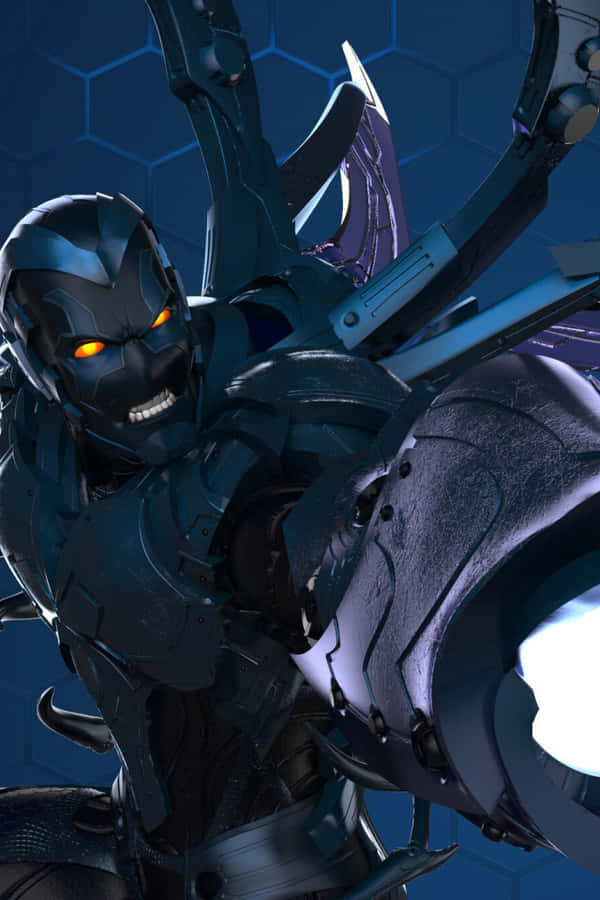 Blue Beetle Armored Hero Wallpaper