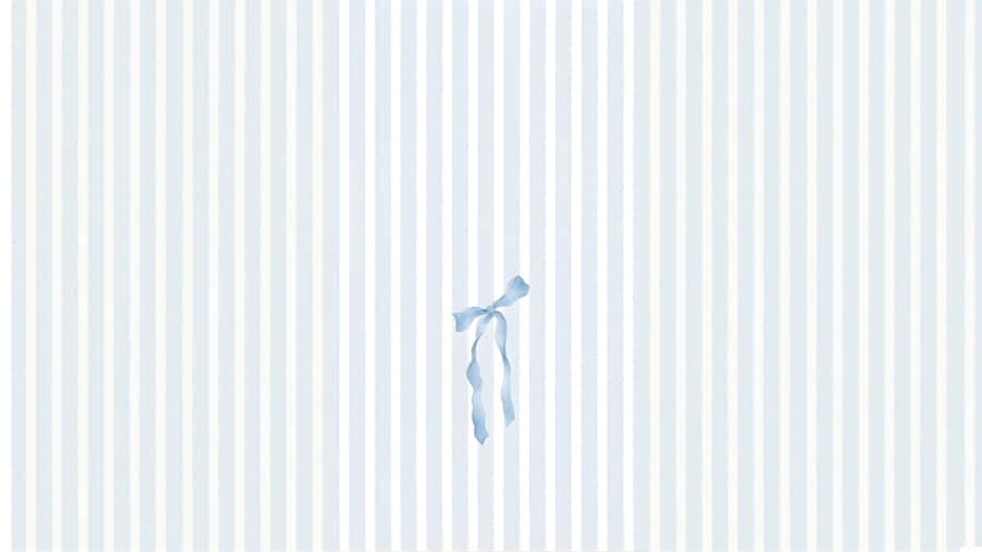Blue Bow On Striped Background Wallpaper