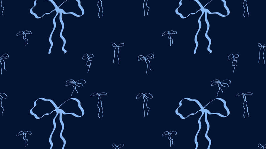 Blue Bow Pattern Design Wallpaper