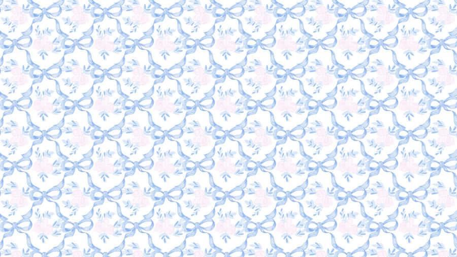 Blue Bow Pattern Design Wallpaper