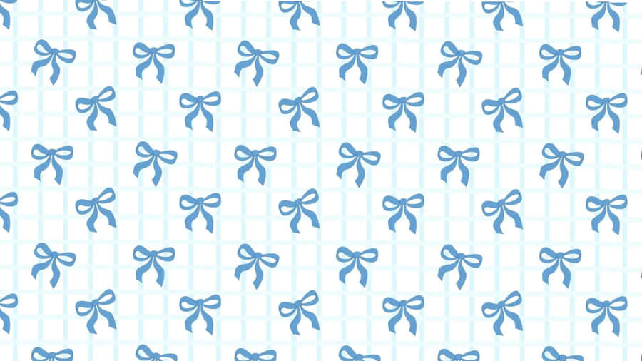 Blue Bow Pattern Design Wallpaper