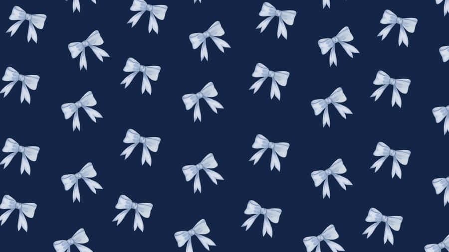 Blue Bow Pattern Design Wallpaper