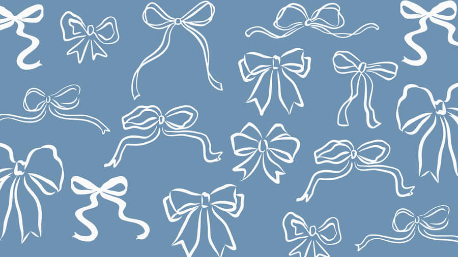 Blue Bow Pattern Wallpaper