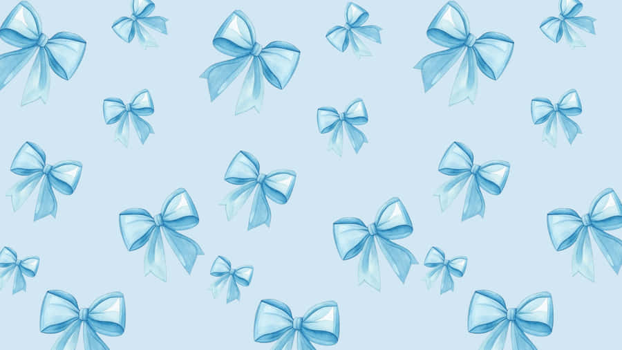 Blue Bow Pattern Wallpaper