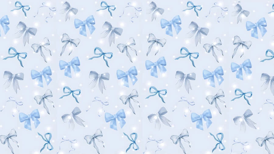 Blue Bow Pattern Wallpaper