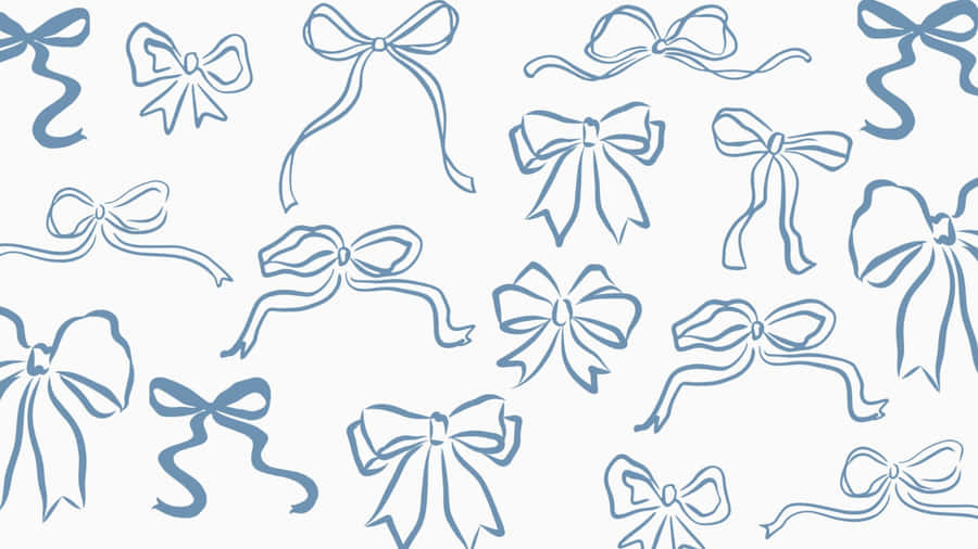 Blue Bow Patterns Wallpaper