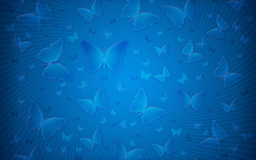 Blue Butterflies Plain Color Wallpaper