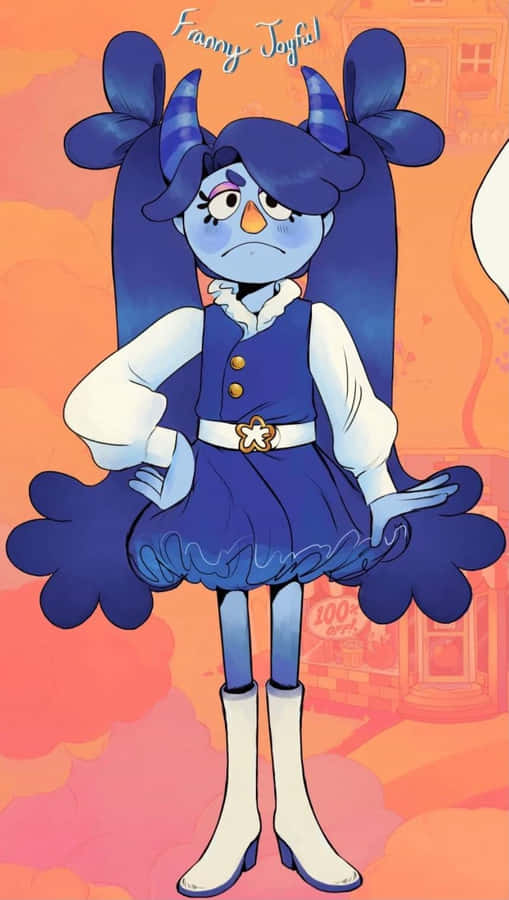 Blue Character Fanny Joyful Wallpaper