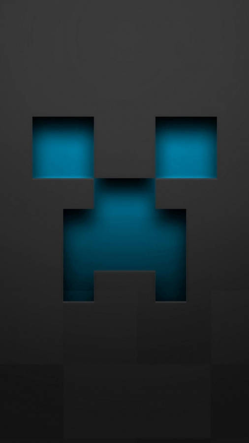 Blue Creeper Minecraft Iphone Wallpaper