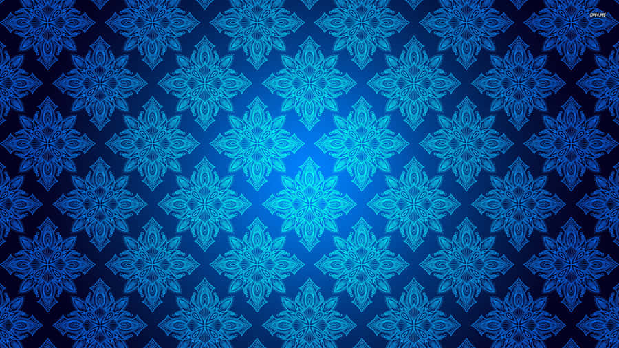 Blue Damask Pattern Background Wallpaper