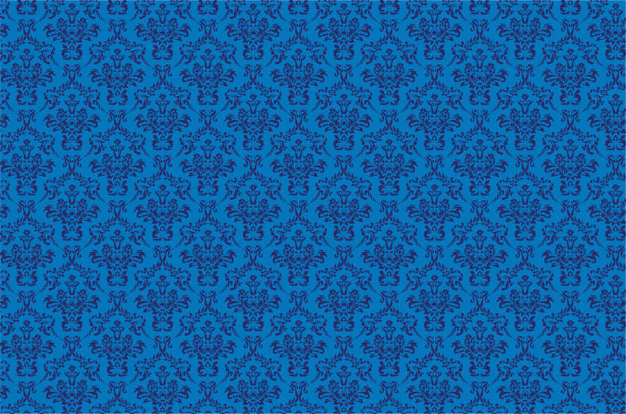 Blue Damask Pattern Background Wallpaper