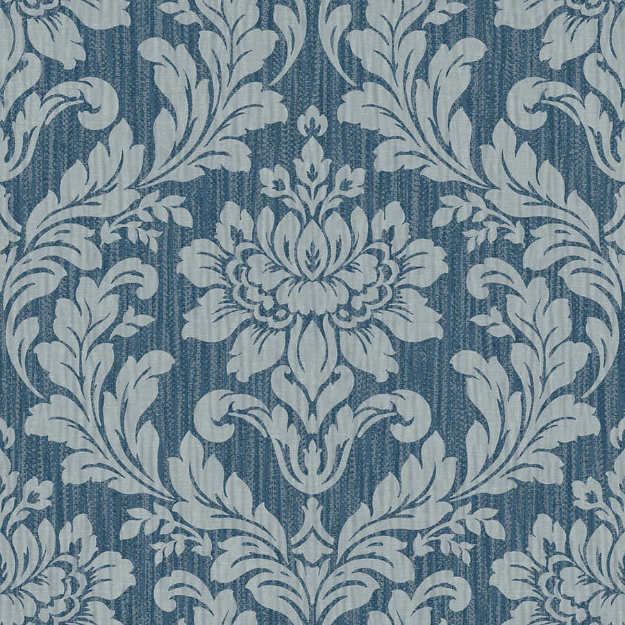 Blue Damask Pattern Texture Wallpaper