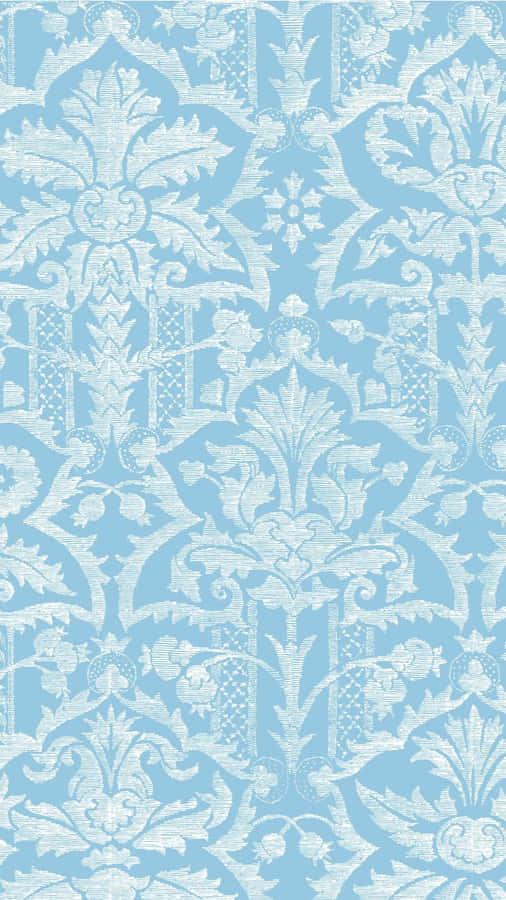 Blue Damask Pattern Texture Wallpaper