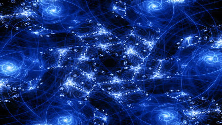 Blue Digital Network Pattern Wallpaper