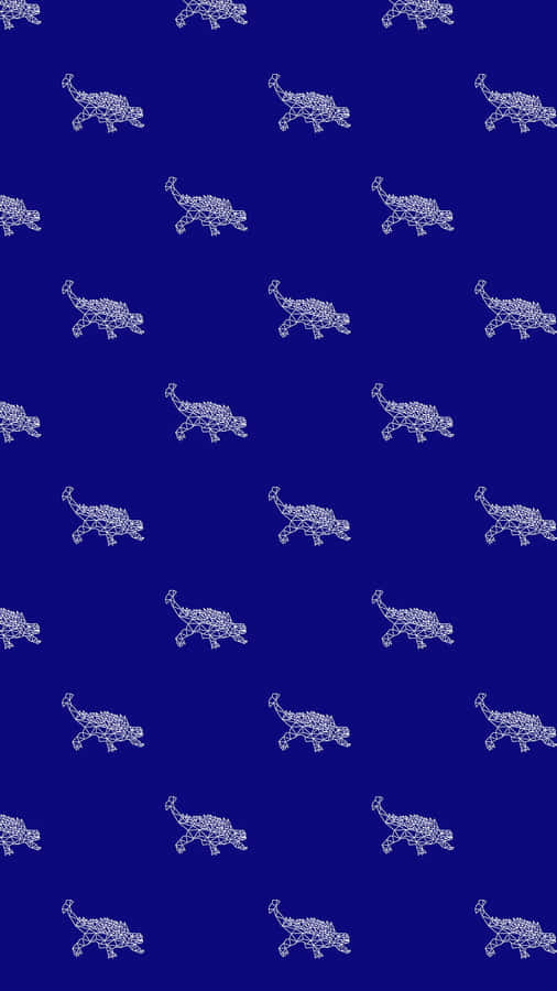Blue Dinosaur Pattern Background Wallpaper