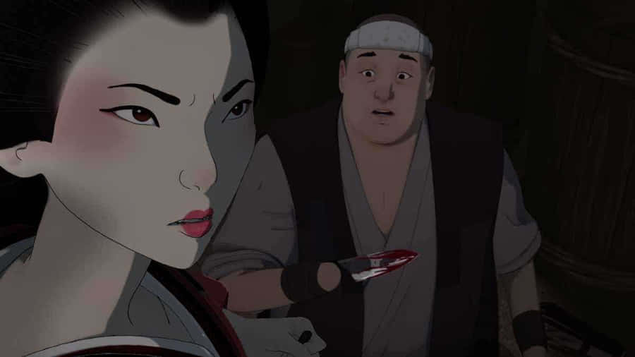 Blue Eye Samurai Animated Characters Wallpaper