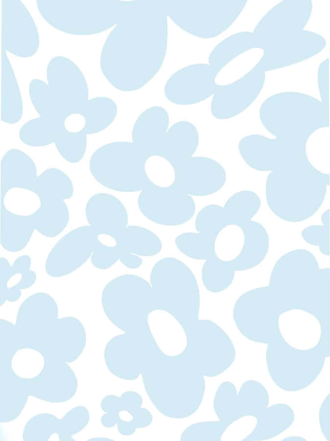 Blue Floral Pattern Background Wallpaper