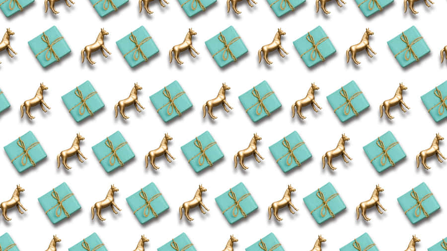 Blue Gift Boxes And Deer Wallpaper